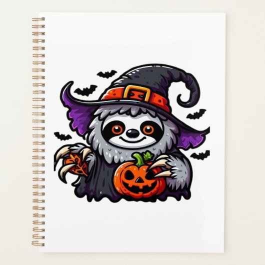 Scary Halloween Sloth Witch Hat Costume Spooky Sea Planner (Voorkant)