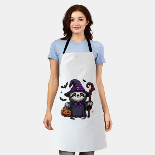 Scary Halloween Sloth Witch Hat Costume Spooky Sea Schort (Gedragen)