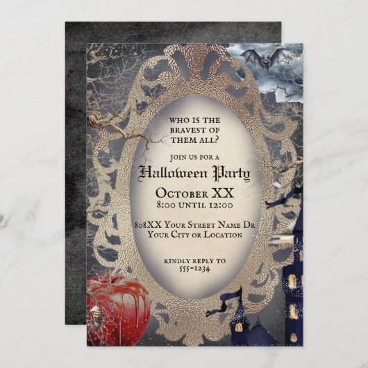 Scary Halloween Sneeuwwitje Sprookje Thema Kaart (Voorkant / Achterkant)