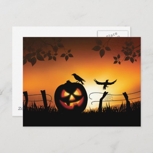 Scary Halloween Thleed Background Briefkaart (Voorkant / Achterkant)