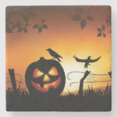 Scary Halloween Thleed Background Stenen Onderzetter (Voorkant)