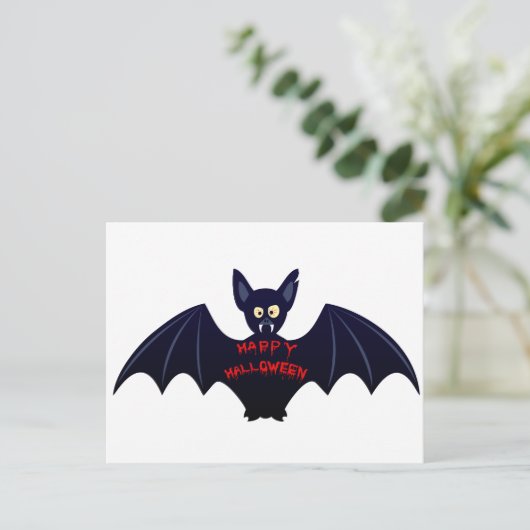 Scary halloween vampire briefkaart (Staand voorkant)