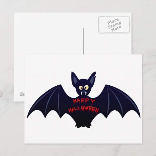 Scary halloween vampire briefkaart (Voorkant / Achterkant)