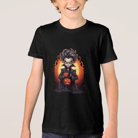 Scary Halloween Vampire Tri-Blend Shirt (Voorkant)