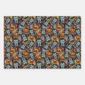 Scary Halloween Vampires Pumpkins Grave Stones Inpakpapier Vel (Voorkant 3)