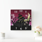 Scary Halloween Vierkante Klok (Huis)