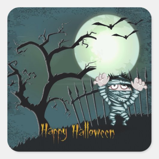 Scary Halloween Vierkante Sticker (Voorkant)