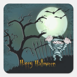 Scary Halloween Vierkante Sticker