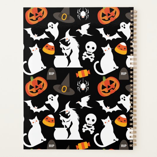 Scary Halloween Witch Funny Pumpkin Planner (Achterkant)