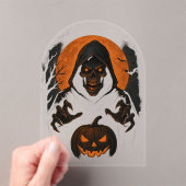 Scary Halloween Wizard - griezelige schedel met ca Acryl Uitnodigingen (Insitu (Draagbaar))