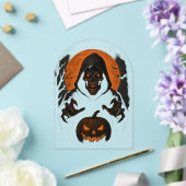 Scary Halloween Wizard - griezelige schedel met ca Acryl Uitnodigingen (Insitu (Huwelijk))