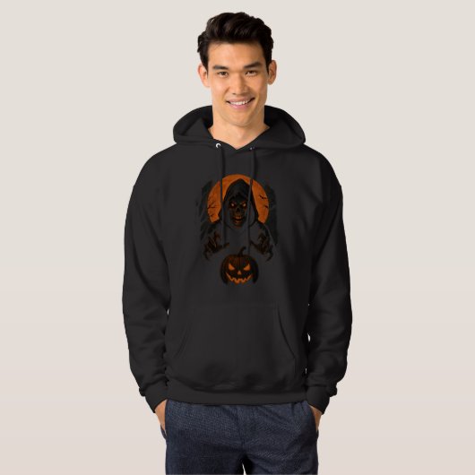 Scary Halloween Wizard - griezelige schedel met ca Hoodie (Voorkant volledig)