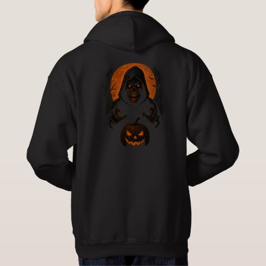 Scary Halloween Wizard - griezelige schedel met ca Hoodie (Achterkant)