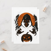 Scary Halloween Wizard - griezelige schedel met ca Kaart (Voorkant / Achterkant in situ)