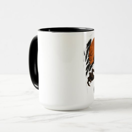 Scary Halloween Wizard - griezelige schedel met ca Mok (Voorkant links)