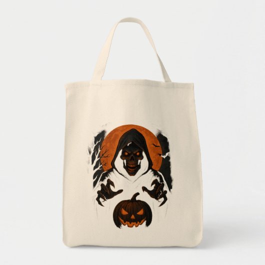 Scary Halloween Wizard - griezelige schedel met ca Tote Bag (Voorkant)