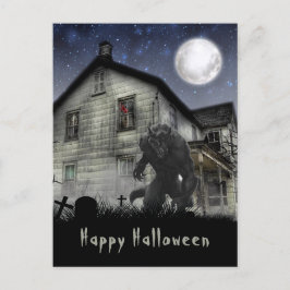 Scary Happy Halloween Werewolf Briefkaart