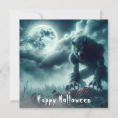 Scary Happy Halloween Werewolf Kaart (Voorkant)