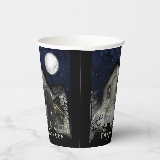 Scary Happy Halloween Werewolf Party Papieren Bekers (Rechts)