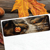 Scary Hauning House Halloween Return Address Label