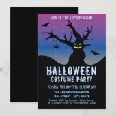 Scary Haunted Halloween Costume Party Invitation Kaart (Voorkant / Achterkant)