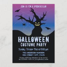 Scary Haunted Halloween Costume Party Invitation Kaart