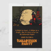 Scary Haunted House en full moon Halloween Party Kaart (Voorkant)