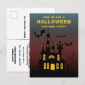 Scary Haunted House Halloween Party Uitnodiging Briefkaart (Voorkant / Achterkant)