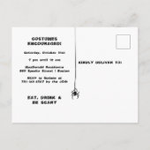 Scary Haunted House Halloween Party Uitnodiging Briefkaart (Achterkant)