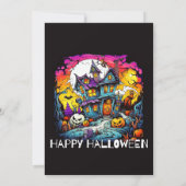 Scary Haunted House Halloween Party Uitnodigingen (Achterkant)