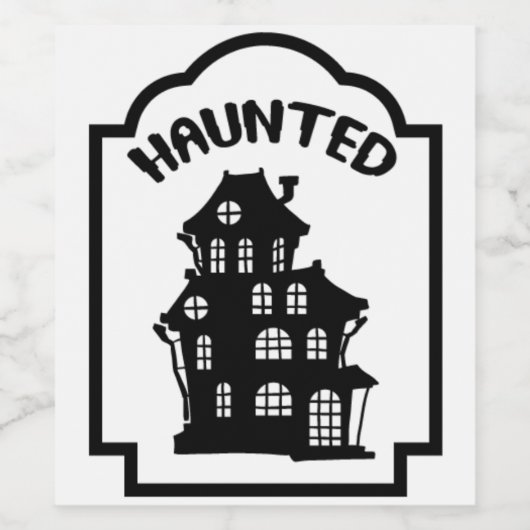 Scary Haunted House Halloween Wijn Etiket (Enkel label)