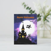 Scary Haunted House Happy Halloween Briefkaart (Staand voorkant)
