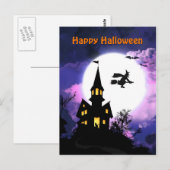 Scary Haunted House Happy Halloween Briefkaart (Voorkant / Achterkant)
