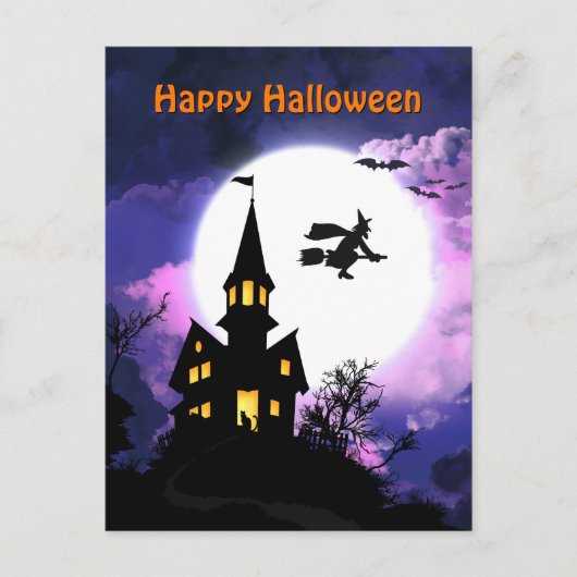 Scary Haunted House Happy Halloween Briefkaart (Voorkant)