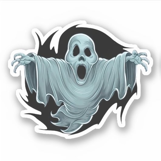 Scary Haunting Ghost Sticker (Voorkant)