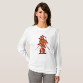 Scary Honored Samurai Retro - zwart en wit T-shirt (Voorkant volledig)