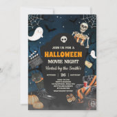 Scary Horror Halloween Film Night Party Kaart (Voorkant)