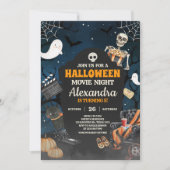 Scary Horror Halloween Film Night Verjaardagsfeest Kaart (Voorkant)