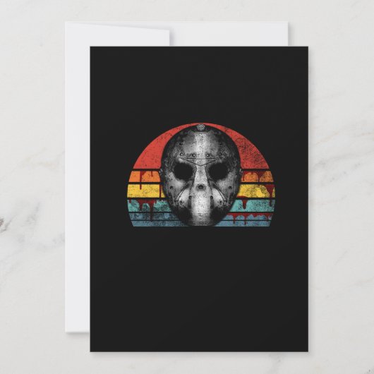 Scary Horror Movie Hockey Mask Retro Sunset Save The Date (Voorkant)