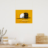 Scary House & Full Moon Halloween Party Uitnodigin Poster (Keuken)