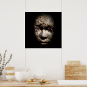 Scary human face poster (Keuken)