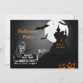 Scary Hunted House Halloween Invitation Kaart (Voorkant)