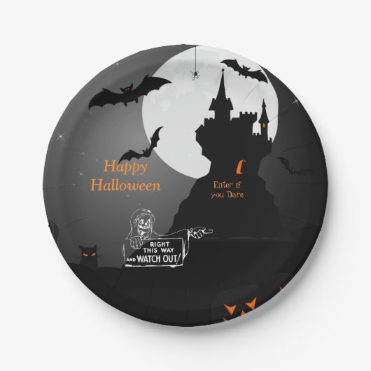 Scary Hunted House Halloween Paper Bord (Voorkant)