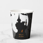Scary Hunted House Halloween Paper Cup Papieren Bekers (Achterkant)