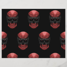 Scary Hwern Skull Scrapbook Paper