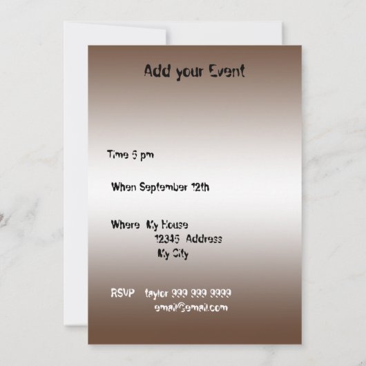 Scary Invitation Kaart (Achterkant)