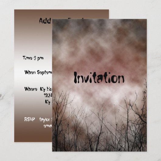 Scary Invitation Kaart (Voorkant / Achterkant)