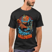 Scary Jack-o-lantern Bubbling Head T-shirt (Voorkant)