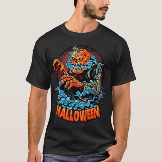 Scary Jack-o-lantern Bubbling Head T-shirt (Voorkant)