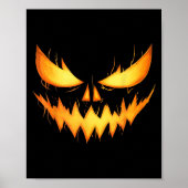 Scary Jack O Lantern Carved Pumpkin Face Halloween Poster (Voorkant)